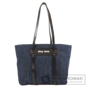 Miu Miu Logo VITELLO Denim Tote Bag